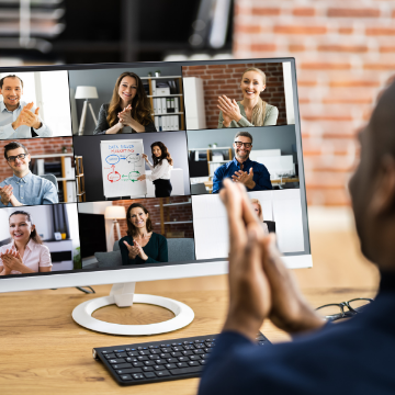 Virtual business meeting showcasing the effectiveness of digital strategy