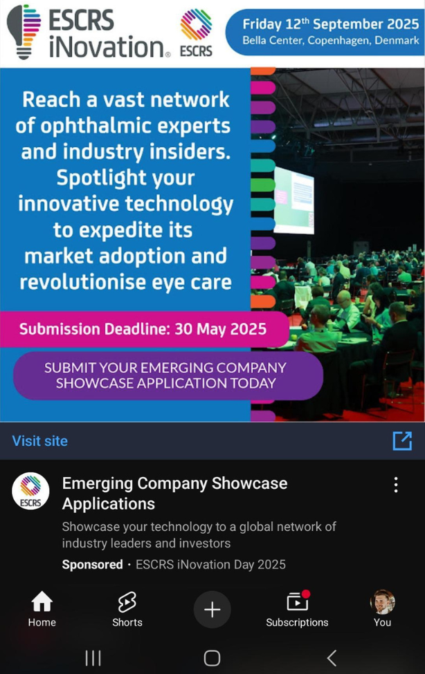 Driving over 50% of registrations for ESCRS iNovation® Day